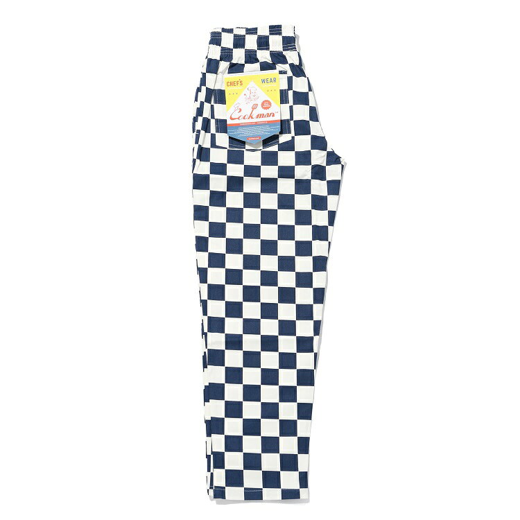 COOKMAN/クックマン　Long Chef Pants シェフパンツ「Checker Navy」（ユニセックス）ネイビー　チェッカー　チェック