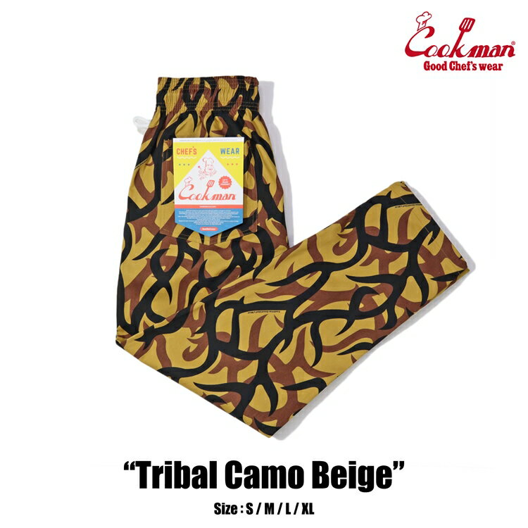 COOKMAN/クックマン　Long Chef Pants シェフパンツ「 Tribal Camo Beige」（ユニセックス）トライバル　カモベージュ