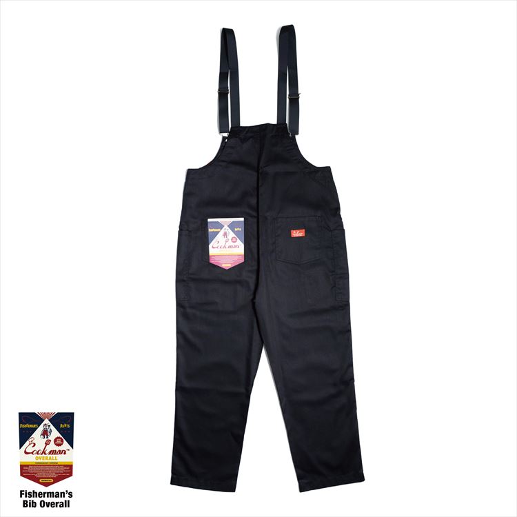 COOKMAN/クックマン　Fisherman's Bib Overall Black （ユニセックス）フィッシャーマン　ビブ　オーバーオール　ブラック