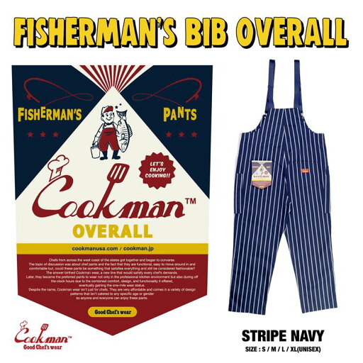 COOKMAN/クックマン Fisherman's Bib Overall Stripe Navy(ユニセックス)フィッシャーマン ビブ オーバーオール ストライプ ネイビー COOKMAN/クックマン Fisherman's Bib Overall Stripe Navy(ユニセックス)フィッシャーマン ビブ オーバーオール ストライプ ネイビー