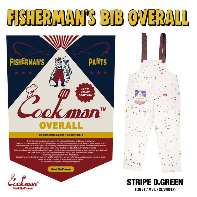 COOKMAN/クックマン Fisherman 039 s Bib Overall Sauce Splash（ユニセックス）フィッシャーマン ビブ オーバーオール ソーススプラッシュ ベージュ