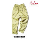 COOKMAN/クックマン　Long Chef Pants シェフパンツ「Skull Beige」（ユニセックス）スカル　髑髏　どくろ　ベージュ