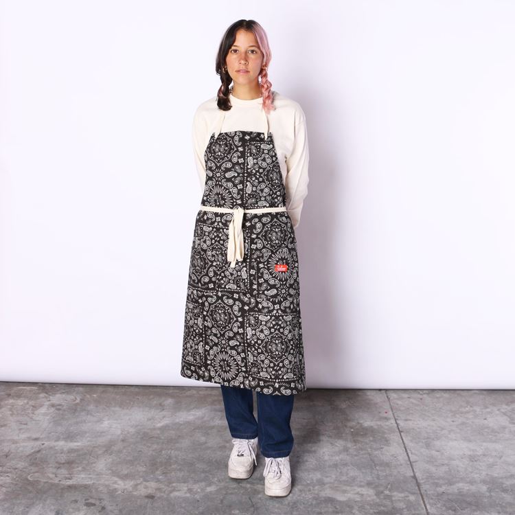 COOKMAN/クックマン　ロングエプロン Long Apron Paisley Black（ユニセックス）ペ...