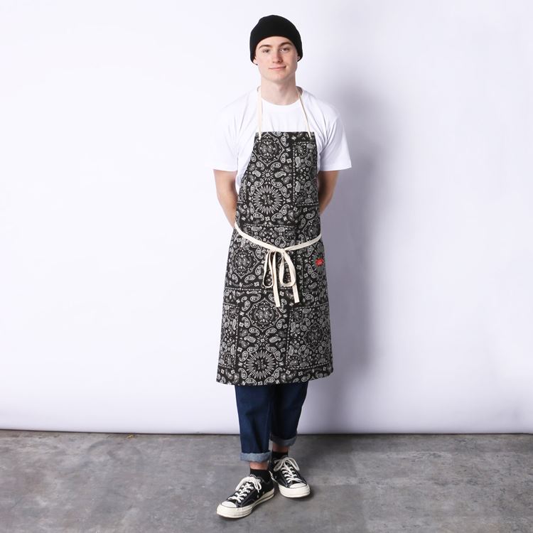 COOKMAN/クックマン　ロングエプロン Long Apron Paisley Black（ユニセックス）ペ...