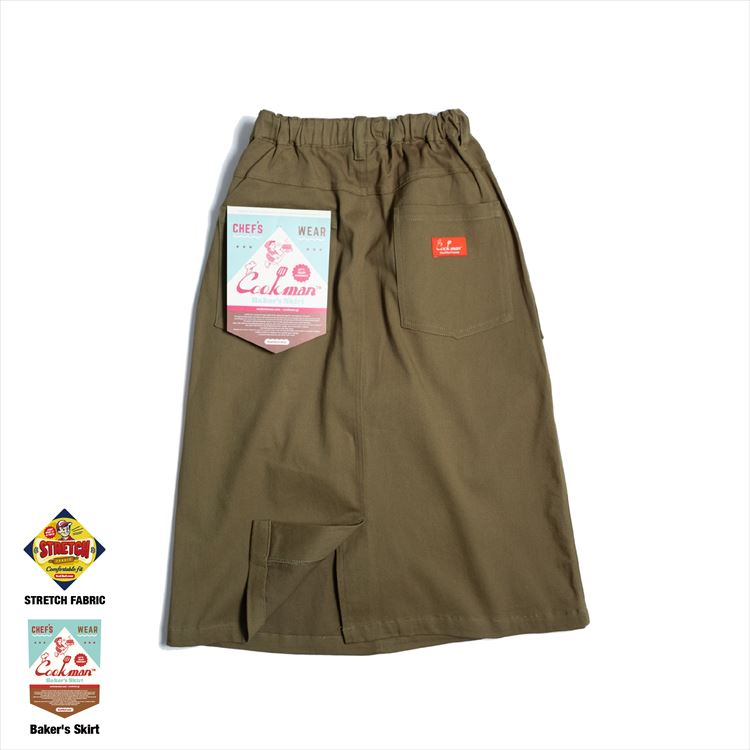 乐天商城 - COOKMAN/クックマン　ベイカー　スカート Baker's Skirt Khaki 　カーキ　グリーン