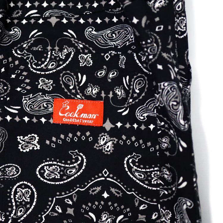 COOKMAN/クックマン　ベイカー　スカート Baker's Skirt Paisley Black　ペイズリ...