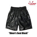 COOKMAN/クックマン ショートシェフパンツ Chef Pants Short Diner’s Seat Black（ユニセックス） ハーフパンツ シンセティックレザー ブラック