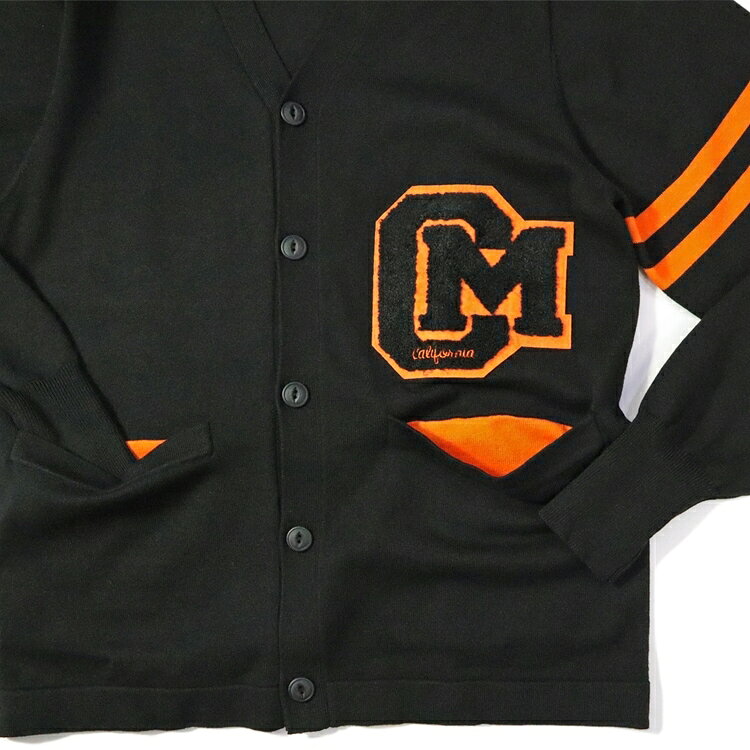 COOKMAN/クックマン　Knitted Cardigan Letterman Black　レターマンカーディガン　カーディガン　ブラック　（ユニセックス）