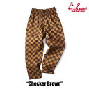 COOKMAN/クックマン　Long Chef Pants シェフパンツ「Checker Brown」（ユニセックス）チェック　チェッカー　茶色　ブラウン