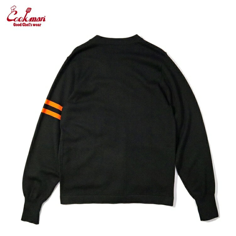COOKMAN/クックマン　Knitted Cardigan Letterman Black　レターマンカーディガン　カーディガン　ブラック　（ユニセックス）