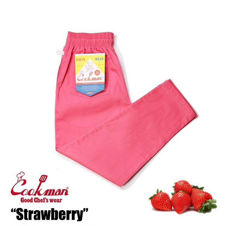 楽天MOTOBLUEZ（モトブルーズ）COOKMAN/クックマン　Long Chef Pants シェフパンツ「Strawberry 」（ユニセックス）ストロベリー【FARMAER'S MARKET COLLECTION】