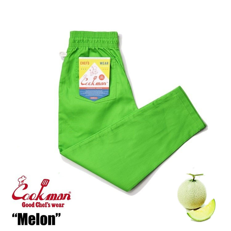 楽天MOTOBLUEZ（モトブルーズ）COOKMAN/クックマン　Long Chef Pants シェフパンツ「Melon 」（ユニセックス）メロン　【FARMAER'S MARKET COLLECTION】