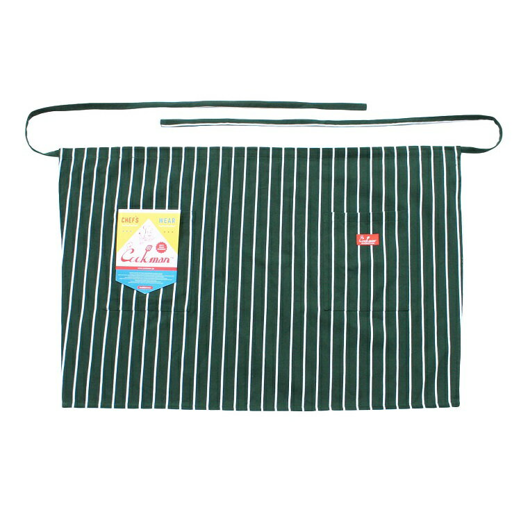 COOKMAN/クックマン ウエストエプロン Waist Apron Stripe D/Green（ユニセックス）ストライプ ダークグリーン グリーン