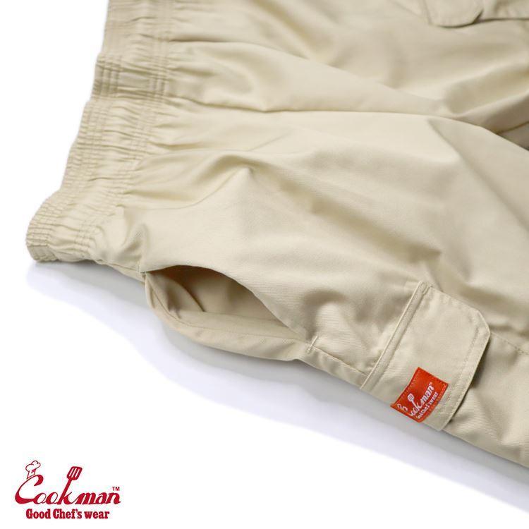 COOKMAN/クックマン　シェフパンツ　ショート カーゴ　Chef Pants Short Cargo 「Sand」（ユニセックス）サンド　ベージュ　ハーフカーゴパンツ