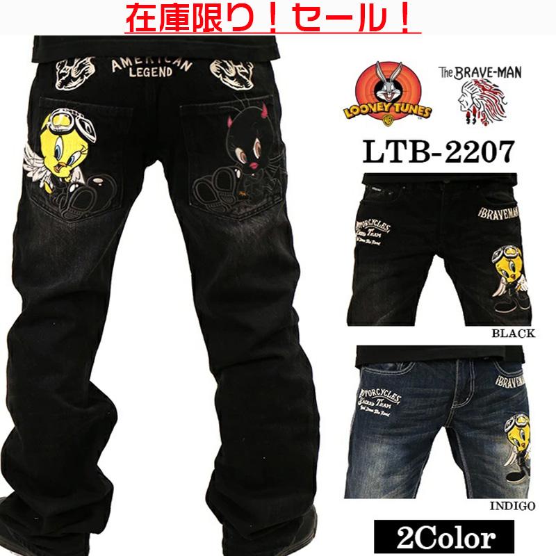 【セール！在庫限り！】THE BRAVEMAN×LOONEY TUNES　コラボ　刺繍　デニム　パンツ　ルーニーチューンズ　ジーンズ　（LTB-2207）