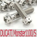 ▽DUCATI モンスター M1100/S チタンボルトセット ジェネレーターエンジンカバー レーススペックタイプ シルバー/14本set (DU6003GSI...