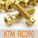 ▽KTM 390DUKE/デューク チタンボルトセット オールエンジンカバー レーススペックタイプ ゴールド/27本set (KT3002FSGO)