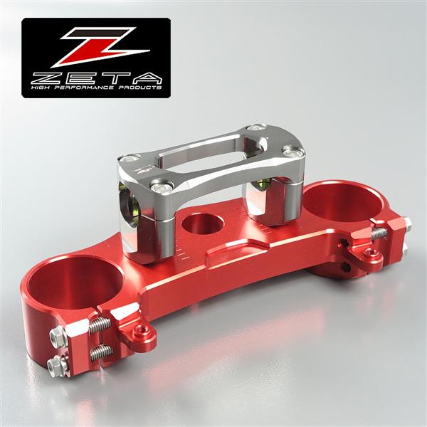 [展示品 未使用品] ◇CRF250R/'10-'15 CRF450R/'09-'15 ZETA ハンドルバークランプキット/トップブリッジ レッド φ28.6mm (ZE11-1125) [中古]