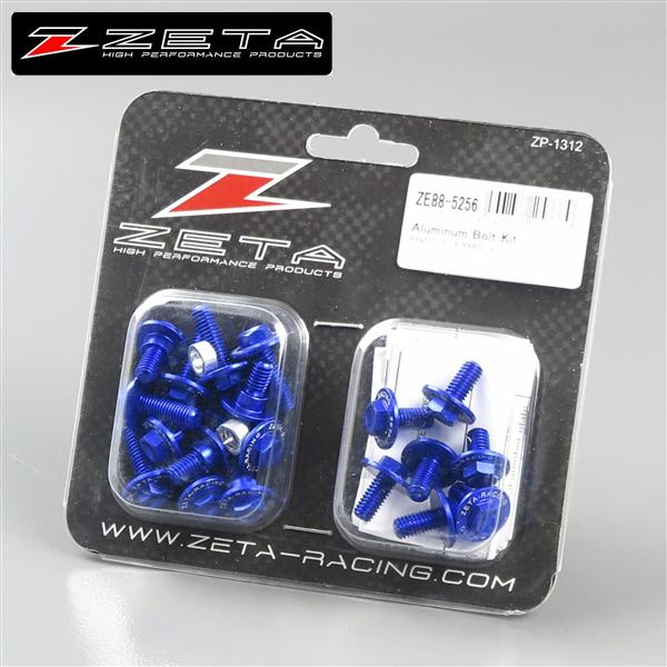 [展示品 未使用品] ◇KX250/X KX450/F/X ZETA 外装アルミボルトキット ブルー (ZE88-5256)検索/カウルボルト [中古]
