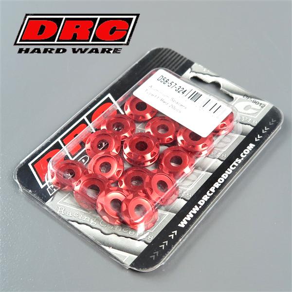 [展示品 未使用品] ◇DRC M6用φ18mm Type11 アルミスペーサー/レッド 20個入り (D58-57-324) [中古]