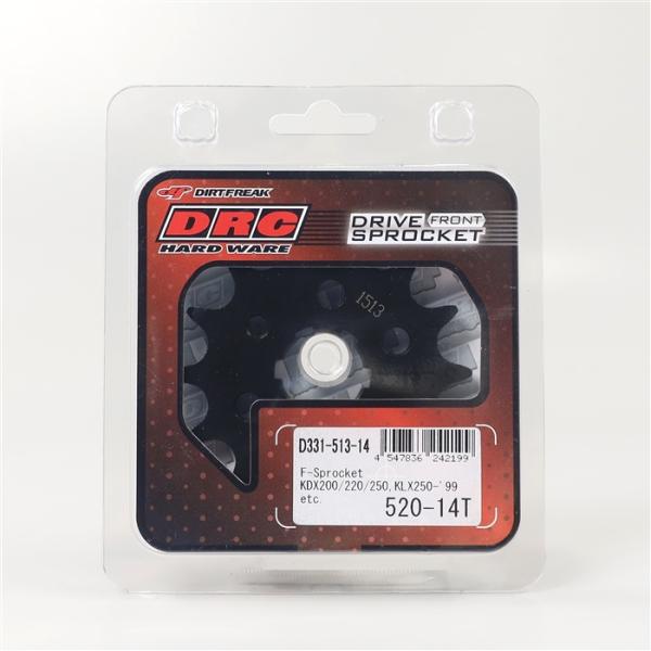 [展示品 未使用品] ◇ YZ250 KX250F KDX200 KL250 KLX250R KLX250SR スーパーシェルパ DRC DURA フロントスプロケット 520サイズ 14丁(D331-513-14) [中古]