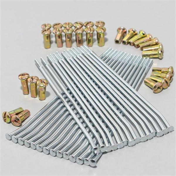 [展示品 未使用品] ◇ カワサキ 90TR/G5 72-75年 KE100/76年式- ダチ/DACHI スチール フロント スポーク/ニップルセット(G0319) [中古]