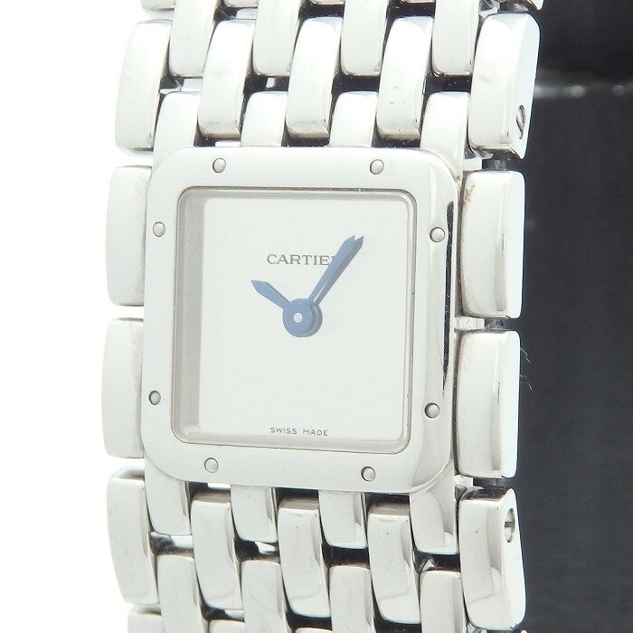 カルティエ CARTIER パンテール リュバン W61004T9 ミラーダイヤル シルバーミラー クォーツ ステンレススティール 腕時計 レディース【中古】