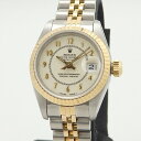 ロレックス ROLEX デイトジャスト 69173 ボイラーゲージ レディース アイボリー K18/SS 自動巻き 腕時計【中古】(2)
