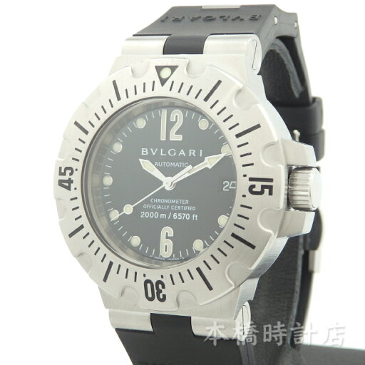 ブルガリ BVLGARI SD42S ディアゴノ スクーバ プロフェッショナル メンズ ブラック ステンレススティール 自動巻き 腕時計【中古】 ブルガリ BVLGARI SD42S ディアゴノ スクーバ プロフェッショナル メンズ ブラック ステンレススティール 自動巻き 腕時計【中古】