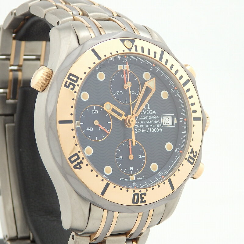 オメガ 　OMEGA　シーマスタープロフェッショナルクロノ　2296.80　ネイビー　チタン/タンタル/PG　メンズ　自動巻き　腕時計【中古】