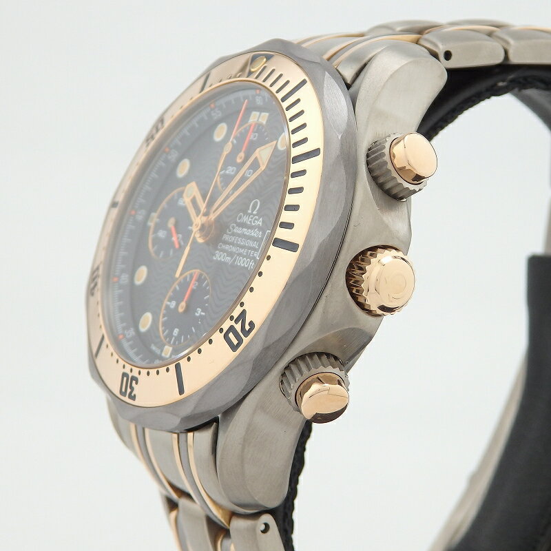 オメガ 　OMEGA　シーマスタープロフェッショナルクロノ　2296.80　ネイビー　チタン/タンタル/PG　メンズ　自動巻き　腕時計【中古】
