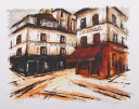 【作家名】中野克彦 【作品名】Le Consulat パリ 絵画 風景画 フランス カフェ 版画 ジークレー 額付き 国内送料無料
