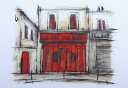 【作家名】中野克彦 【作品名】街角のカフェ・2 パリ 絵画 風景画 フランス 版画 ジークレー 額付き 国内送料無料