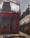 【作家名】中野克彦 【作品名】Cafe La Lignenr パリ 風景画 絵画 フランス 油絵 油彩画 額付き 全国送料無料