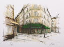 【作家名】中野克彦 【作品名】Le Chaurelot・G パリ 絵画 風景画 フランス レストラン 版画 ジークレー 額付き 国内送料無料