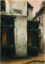 【作家名】中野克彦 【作品名】街角のたばこ屋 パリ 風景画 絵画 フランス 油絵 油彩画 額付き 国内送料無料