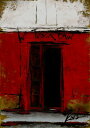 【作家名】中野克彦 【作品名】路地裏の赤いBAR パリ 風景画 絵画 フランス バー 絵 油絵 油彩画 額付き インテリア プレゼント 新築祝い 開店祝い 国...