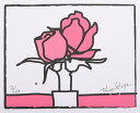 【作家名】ブルー・ストーン【作品名】POP薔薇4・PINK 薔薇 絵画 ポップアート 花 絵 版画 ジークレー 額付き 国内送料無料