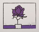 【作家名】ブルー・ストーン【作品名】POP薔薇2・パープル ポップアート 花 絵 絵画 版画 ジークレー 額付き インテリア プレゼント 新築祝い 開店祝い 国...