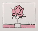 【作家名】ブルー・ストーン【作品名】POP薔薇2・PINK 薔薇 絵画 花 ポップアート 版画 ジークレー 額付き 国内送料無料