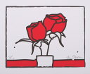 【作家名】ブルー・ストーン【作品名】POP薔薇3・RED 薔薇 絵画 花 ポップアート 版画 ジークレー 額付き 国内送料無料