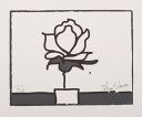 【作家名】ブルー・ストーン【作品名】POP薔薇2・モノクロ 薔薇 絵画 花 ポップアート 版画 ジークレー 額付き 国内送料無料