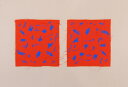【作家名】長谷川勢津子 【作品名】赤い糸 現代アート 絵画 抽象画 モダンアート 絵 リトグラフ 版画 コラージュ 額付き 国内送料無料