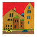 カナダ 絵画 風景画 トロント 版画 ジークレー 山本博 「of the tawn・8」 額付き 国内送料無料