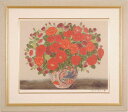 青木乃里子 薔薇・3 花 絵画 静物画 和風 ジークレー 版画 インテリア プレゼント コレクション 新築祝い 開店祝い 新品額付き 国内送料無料 ■