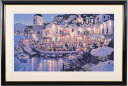 笹倉鉄平 カフェ・ベラ・ノッテ 海 絵画 風景画 イタリアカプリ島 インテリア シルクスクリーン 版画 プレゼント コレクション 新築祝い 開店祝い 新品額付き...