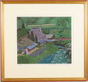 原田泰治 ねむの花 京都市左京区静市市原町 絵画 風景画 木版画 インテリア プレゼント コレクション 新築祝い 開店祝い 新品額付き 国内送料無料 ■