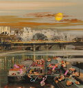 ヒロ・ヤマガタ ムーングロウ・2 パリ 絵画 風景画 フランス シルクスクリーン 版画 インテリア プレゼント コレクション 新築祝い 開店祝い 新品額付き 国...