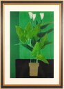 ベルナール・カトラン 緑の背景のまむし草 花 絵画 カラー インテリア リトグラフ 版画 プレゼント コレクション 新築祝い 開店祝い 新品額付き 国内送料無料...
