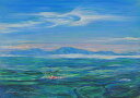 石井清 阿蘇五岳にかかる白い雲 阿蘇 絵画 風景画 パステル画 インテリア プレゼント コレクション 新築祝い 開店祝い 新品額付き 国内送料無料